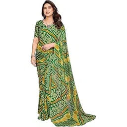 Bandhani Print Georgette saree with Unstitched Blouse Piece-image-15