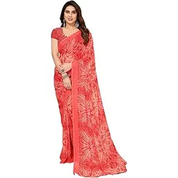SAREES Women's Printed Georgette Saree with Matching Blouse Piece | Stylish & Beautiful Fancy Saree for Festivals, Wedding, Parties, Casual Outings-image-23