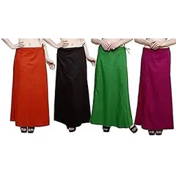 anant enterprises Cotton Petticoat for Sarees – Soft & Breathable Full-Length Petticoat with Drawstring Closure, Ideal Undergarment for Sarees, Comfortable (Multicolor,Pack of-4) (ZDEA_PACK4)-picture-14