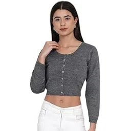 Ananya Fashion Women's Winter Warm Saree Blouse Full Sleeves Round Neck-picture-55