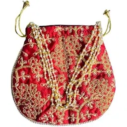 anawariyas Potli Bag Golden Work Wedding potli for Ladies Gift for Women Handbags Traditional Indian Wristlet with Drawstring Ethnic Embroidery Women Fashion Potli-picture-10