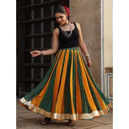 anayna Bandhani Printed Flared Maxi Skirt-picture-13