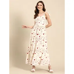anayna Conversational Print Crepe A-Line Tiered Maxi Dress-picture-26