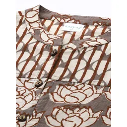 anayna Women Beige & Maroon Printed Kurta with Palazzos image 5