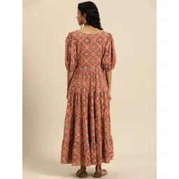 anayna Women Ethnic Motifs Printed A-Line Maxi Dress image 4