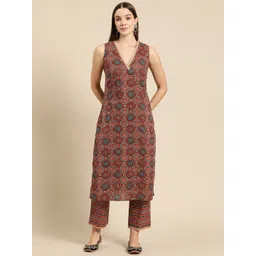 anayna Women Ethnic Motifs Printed Regular Kurta with Trousers-picture-13