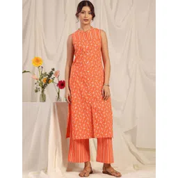 anayna Women Ethnic Motifs Printed Regular Pure Cotton Kurta with Palazzos-picture-28