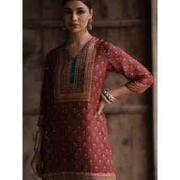 anayna Women Ethnic Motifs Printed Regular Sequinned Kurta with Sharara-picture-14