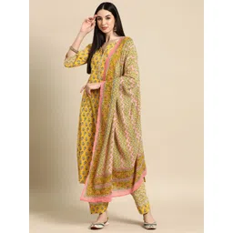 anayna Women Floral Printed Pure Cotton Kurta with Salwar & With Dupatta-image-23
