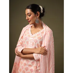 anayna Women Floral Printed Pure Cotton Kurta with Salwar & With Dupatta-image-21