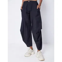 ANCESTRY Black Cotton Regular Fit High Rise Dhoti Pants-picture-46