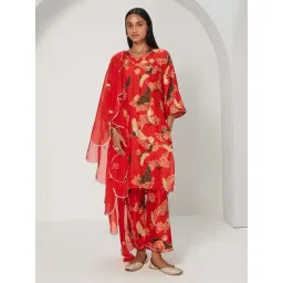 Ancestry Scarlet Embroidered Dupatta-picture-39
