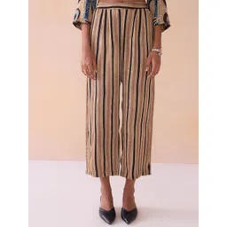 Ancestry Women Striped Culottes Trousers-picture-14