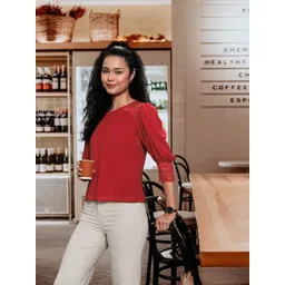 AND Round Neck Puff Sleeve Top-picture-19