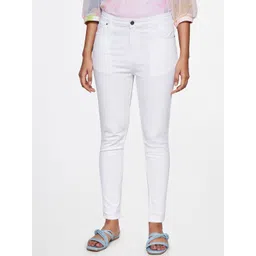 AND Women Mid-Rise Skinny Fit Dark Shade Cotton Jeans-picture-49