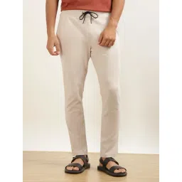 Andamen Beige Cotton Regular Fit Joggers-picture-34