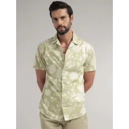 ANDAMEN Beige Regular Fit Printed Cotton Shirt-picture-29