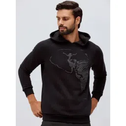 Andamen Black Cotton Regular Printed Hoodie Sweatshirt-picture-27