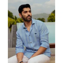 ANDAMEN Blue Regular Fit Check Shirt-picture-18