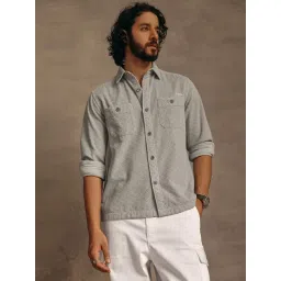 Andamen Escape Grey Regular Fit Checked Overshirt-picture-19