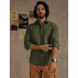 Andamen Green Cotton Regular Fit Shirt-picture-22