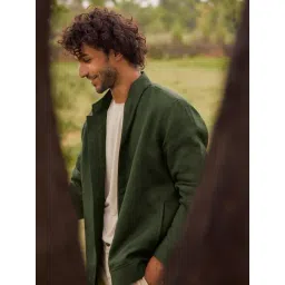 Andamen Green Linen Regular Fit Jacket-picture-38