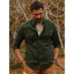 ANDAMEN Green Regular Fit Cotton Shirt-picture-28