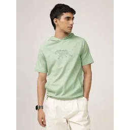 Andamen Green Regular Fit Hooded T-Shirt-picture-28