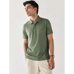 Andamen Green Regular Fit Solid Polo T-Shirt-picture-37