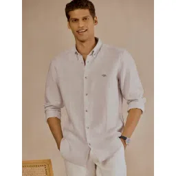 Andamen Grey Linen Regular Solid Shirt-picture-28