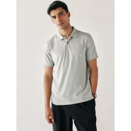 Andamen Grey Regular Fit Solid Polo T-Shirt-picture-38