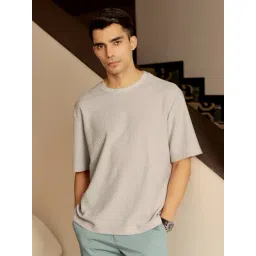 Andamen Grey Relaxed Fit Textured T-Shirt-picture-16
