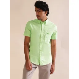 ANDAMEN Light Green Regular Fit Shirt-picture-36