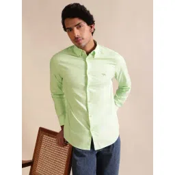 ANDAMEN Light Green Slim Fit Shirt-picture-43