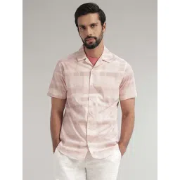 ANDAMEN Light Pink Regular Fit Printed Cotton Shirt-picture-16