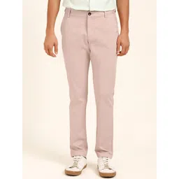 Andamen Men Pink Ultra Slim Fit Cotton Trousers-picture-36