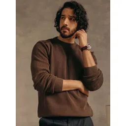 Andamen Men Reg Structured Fabric Cotton Regular Fit Pullover-picture-28