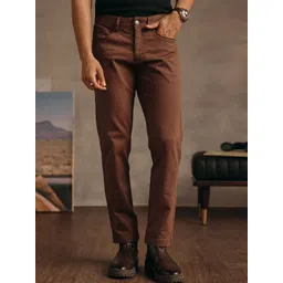 Andamen Men Regular Fit Straight Leg Chinos Trousers-picture-17