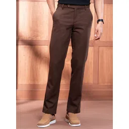 Andamen Men Ultra Mid Rise Regular Fit Easy Wash Cotton Regular Trousers-picture-15