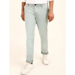 Andamen Men Ultra Slim Fit Mid-Rise Flat-Front Cotton Trousers-picture-25