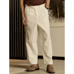 Andamen Men Ultra Straight Fit Easy Wash Pleated Trousers image 1