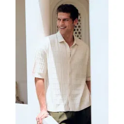 Andamen Monsoon Beige Cotton Relaxed Fit Shirt-picture-14