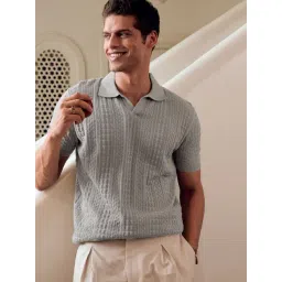 Andamen Monsoon Grey Cotton Regular Fit Polo T-Shirt-picture-46