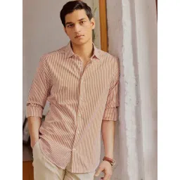 Andamen Mustard Regular Stripes Shirt-picture-13