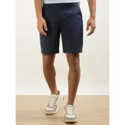Andamen Navy Cotton Regular Fit Shorts-picture-28