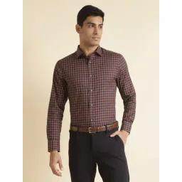 ANDAMEN Navy Slim Fit Check Shirt-picture-35