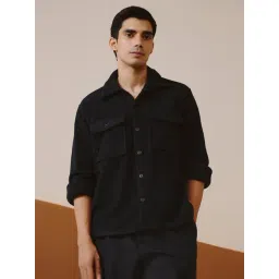 Andamen New Angularity Black Regular Fit Solid Overshirt-picture-10