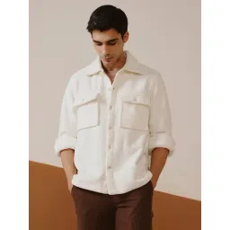Andamen New Angularity Off-White Regular Fit Solid Overshirt-picture-16