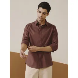 Andamen New Angularity Rust Regular Fit Solid Shirt-picture-25