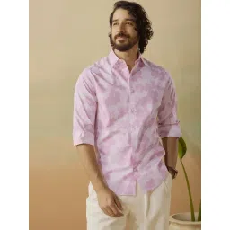 Andamen Pink Cotton Regular Fit Printed Shirt-picture-13